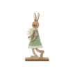 Picture of WOODEN EASTER BUNNY WITH GREEN DRESS 22CM